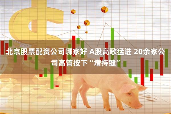 北京股票配资公司哪家好 A股高歌猛进 20余家公司高管按下“增持键”