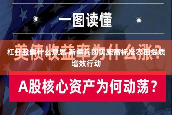 杠杆股票什么意思 新疆兵团实施高标准农田提质增效行动